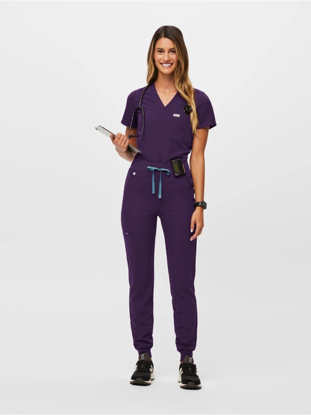 FIGS women’s Zamora jogger high waisted scrub pants large purple